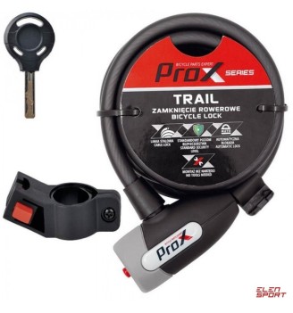 Zapięcie rowerowe ProX Trail Spirala 10x1800 mm na kluczyk | 2rowery.pl