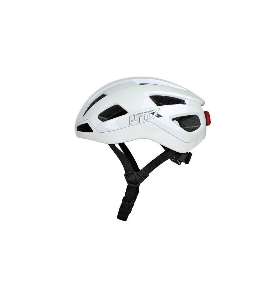 Kask rowerowy ProX Magneto LED L/XL 55–58 cm biała perła| 2rowery.pl