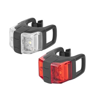 Zestaw lampek rowerowych KLS TWINS II czarne | 2rowery.pl