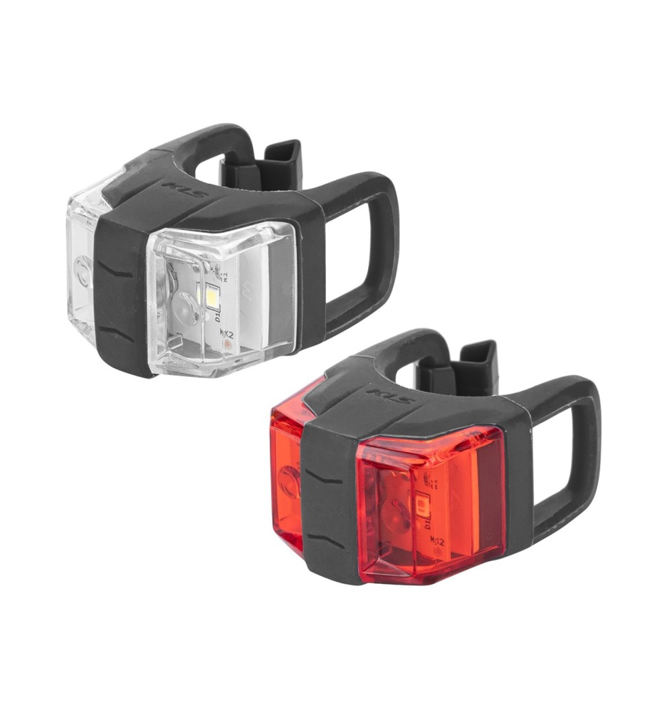 Zestaw lampek rowerowych KLS TWINS II czarne | 2rowery.pl