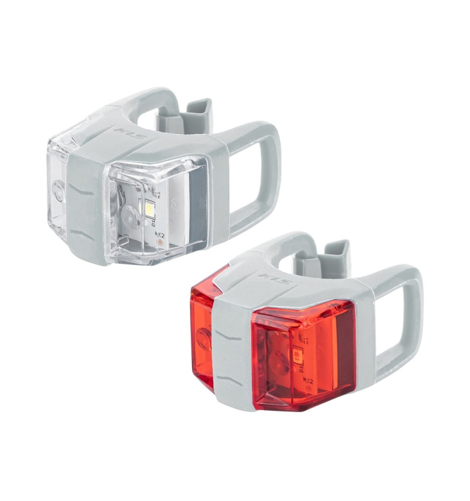 Zestaw lampek rowerowych KLS TWINS II mint white| 2rowery.pl